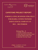 Formulating business strategy for Haiha confectionery joint-stock company in 2011 - 2015 period