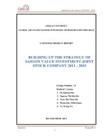 Building up the strategy of Saigon value investment joint stock company 2011 - 2015