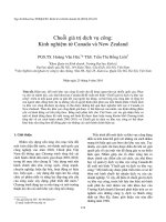 Chuỗi giá trị dịch vụ công - Kinh nghiệm từ Canada và New Zealand