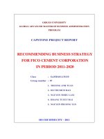 Recommending business strategy for fico cement corporation in period 2011 - 2020