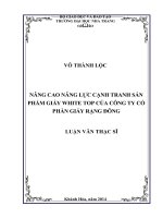 Nâng cao năng lực cạnh tranh sản phẩm giấy White Top của Công ty Cổ phần Giấy Rạng Đông