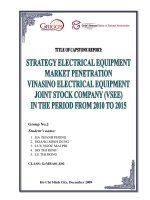 Strategy electrical equipment market penetration Vinasino electrical equipment joint stock company (VSEE) in the period from 2010 to 2015