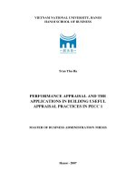 Performance appraisal and the applications in building useful appraisal practices in PECC 1