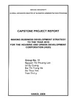 Making business development stategy to the year 2015 for the housing and urban development corporation (HUD)