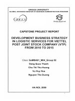 Development business strategy in logistic services for Viettel Post Joint Stock Company (VTP) from 2010 to 2015