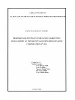 Proposed solutions to enhancing marketing management at PETRO Vietnam Joint Stock Finance Corporation (PVFC)