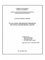 Evaluating the benefit program of Lotte Legend Hotel Saigon