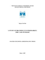 A study on Branding in supermarket, the case Fivimart