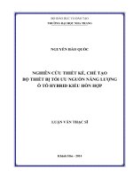 Nghiên cứu thiết kế, chế tạo bộ thiết bị tối ưu nguồn năng lượng ô tô hybrid kiểu hỗn hợp
