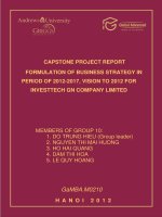 Formulation of business strategy in period of 2012-2017, vision to 2012 for investtech gn company limited