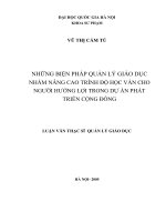 Những biện pháp quản lý giáo dục nhằm nâng cao trình độ học vấn cho người hưởng lợi trong dự án phát triển cộng đồng (Nghiên cứu trường hợp của dự án tại Tỉnh Quảng Ninh và Tỉnh Thừa Thiên Huế tt.PDF