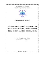 Nâng cao năng lực cạnh tranh Ngân hàng Đầu tư và phát triển Khánh Hòa sau khi cổ phần hóa