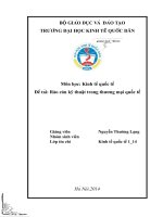 rào cản kỹ thuật trong thương mại quốc tế