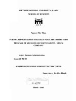 Formulating business strategy for a securities firm the case of Kim Long securities joint-stock company