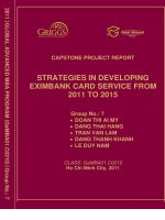 Strategies in developing Eximbank card service from 2011 to 2015