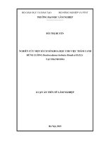 Nghiên cứu một số cơ sở khoa học cho việc thâm canh rừng Luồng Dendrocalamuss barbatus Hsueh et D.Z.Li tại Thanh Hóa