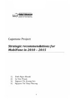 Strategic recommendations for Mobifone in 2010 - 2015