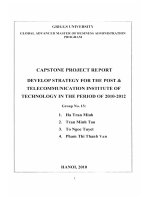 Develop strategy for the Post & Telecommunication institute of technology in the period of 2010 - 2012