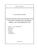 Building business strategies for Phuc Hung Investment Construction and Import - Export., Jsc in the period 2010-2015