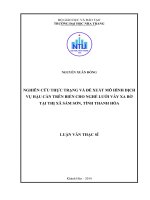 Nghiên cứu thực trạng và đề xuất mô hình dịch vụ hậu cần trên biển cho nghề lưới vây xa bờ tại thị xã Sầm Sơn, tỉnh Thanh Hóa