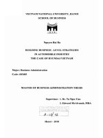 Building business - level strategies in automobile industry the case of Huyndai Vietnam