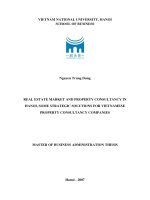 Real estate market and property consultancy in Hanoi, some strategic solutions for Vietnamese property consultancy companies