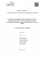 Solutions to improve the competitiveness of credit operation at transaction center II - Bank for investment and development of Vietnam (BIDV)