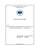 NÂNG CAO HIỆU QUẢ HOẠT ĐỘNG CHO VAY TIÊU DÙNG tại NGÂN HÀNG TMCP KIÊN LONG  –  PGD BÌNH tây