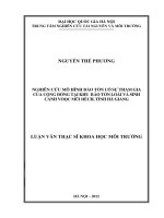 Nghiên cứu mô hình bảo tồn có sự tham gia của cộng đồng tại khu bảo tồn loài và sinh cảnh Voọc mũi hếch, tỉnh Hà Giang