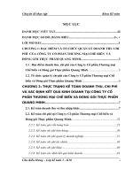 Kế toán chi phí tại Công ty Cổ phần Thương mại Chế biến và Đóng gói Thực phẩm Quang Minh