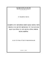 Nghiên cứu mô hình chiết khấu dòng tiền trong các quyết định đầu tư tài sản dài hạn tại Công ty Xây dựng Công trình Hàng không