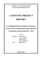 Formulating business strategy for insurance service of Petro Vietnam Insurance Joint Stock Corporation in the period 2011-2015