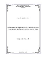 Hoàn thiện công tác quản lý thuế GTGT đối với DN NQD tại Chi cục Thuế huyện Hương Sơn, Hà Tĩnh