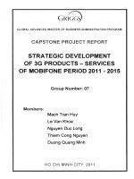 Strategic development of 3G product - services of Mobifone period 2011-2015
