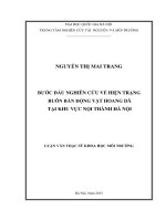 Bước đầu nghiên cứu về hiện trạng buôn bán động vật hoang dã tại khu vực nội thành Hà Nội