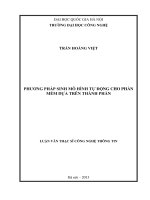 Phương pháp sinh mô hình tự động cho phần mềm dựa trên thành phần