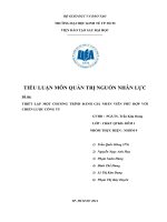 TIỂU LUẬN MÔN QUẢN TRỊ NGUỒN NHÂN LỰC THIẾT LẬP MỘT CHƯƠNG TRÌNH ĐÁNH GIÁ NHÂN VIÊN PHÙ HỢP VỚI CHIẾN LƯỢC CÔNG TY