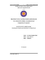 Giải pháp nâng cao hoạt động kinh doanh của nhà hàng Opera tại khách sạn Park Hyatt Saigon - Luận văn, đồ án, đề tài tốt nghiệp