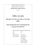 tiểu luận môn kỹ năng giao tiếp và làm việc nhóm Hệ thống thoát nước của thành phố hà nội
