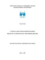 A study & solutions for developing brand of Anbinh bank in the period 2005-2010