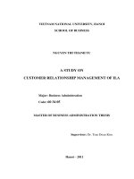 A study on customer relationship management of ILA = Nghiên cứu về công tác quản trị quan hệ khách hàng của công ty ILA