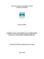 Formulation and choice of competitive strategy for green fiberboard JSC