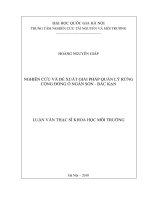 Nghiên cứu và đề xuất giải pháp quản lý rừng cộng đồng ở Ngân Sơn - Bắc Kạn