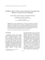 Building a Survey Tool to Assess Consumers’ Perception and Behavior Towards Green Consumption