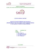 Analysis of strategic definition and enterprise’s administration in Viet–Lao company and recommend solutions to raise quality of business strategy definition