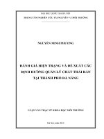Đánh giá hiện trạng và đề xuất các định hướng quản lý chất thải rắn tại thành phố Đà Nẵng