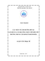 Các nhân tố ảnh hưởng đến sự gắn bó của cán bộ công nhân viên đối với Trường Trung cấp Kinh tế Khánh Hòa