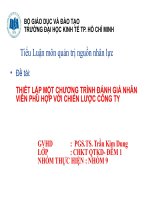 THIẾT LẬP MỘT CHƯƠNG TRÌNH ĐÁNH GIÁ NHÂN VIÊN PHÙ HỢP VỚI CHIẾN LƯỢC CÔNG TY