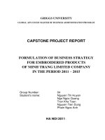 Formulation of businessstrategy for embroidered products of minh trang limited company in the period 2011 – 2015