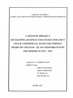 Developing business strategies for Joint Stock Commercial Bank for foreign trade of Vietnam - Quang Binh Branch in the period of 2011-2015